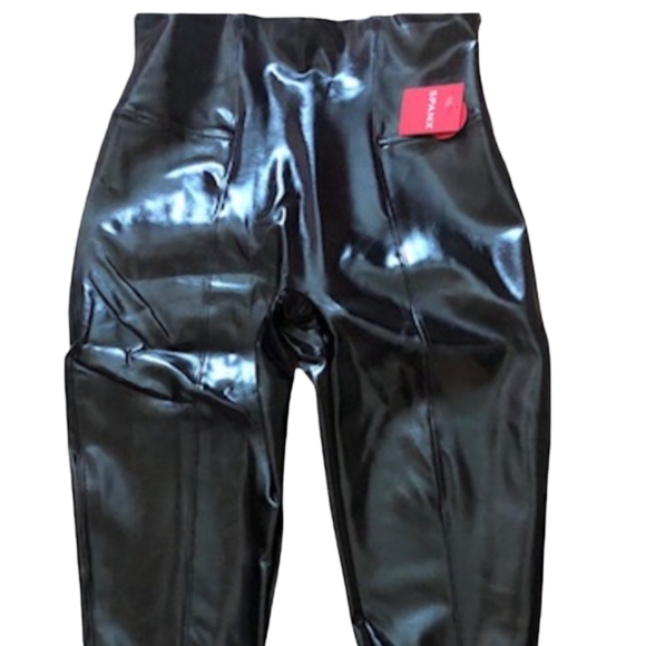 Spanx Faux Patent Leather Leggings Large Tall - Picture 10 of 14